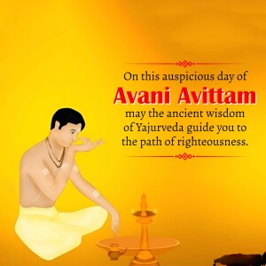 Image depicting a traditional Hindu priest performing a ritual for Avani Avittam