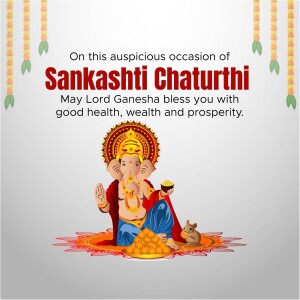 Sankashti Chaturthi greeting with Lord Ganesha