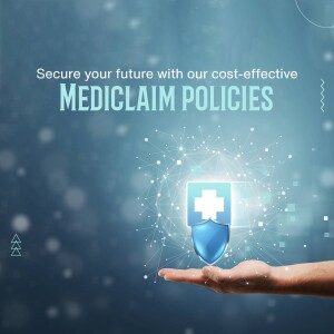 Hand holding a shield with a medical cross, representing Mediclaim policies and financial security.