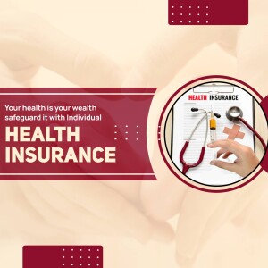 Image depicting health insurance with a stethoscope, syringe, and medical form.