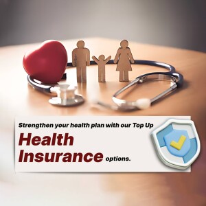 Health insurance concept with family and medical symbols