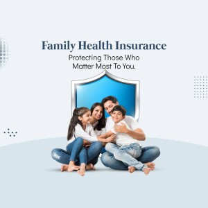 Image depicting a family protected by a shield, representing family health insurance.