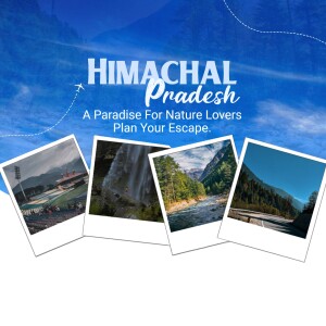 Himachal Pradesh travel poster with scenic views