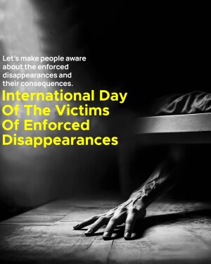 Image depicting a hand reaching out from under a table, symbolizing victims of enforced disappearances.