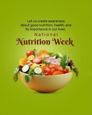 Image promoting National Nutrition Week with a bowl of fresh vegetables and fruits.