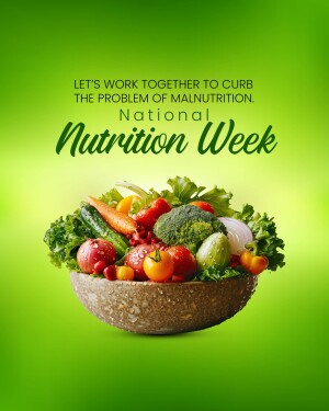 Image promoting National Nutrition Week with a bowl of fresh fruits and vegetables.