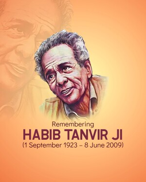Portrait of Habib Tanvir, a renowned Indian theatre personality.