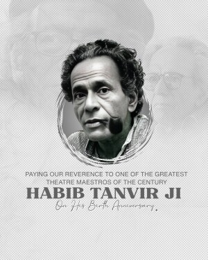 Portrait of Habib Tanvir, a renowned Indian theatre director