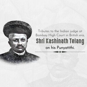 Portrait of Shri Kashinath Telang, an Indian judge at Bombay High Court during the British era.