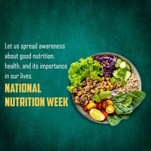 Bowl of healthy food with text 'National Nutrition Week'