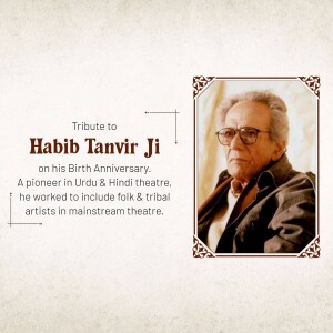 Portrait of Habib Tanvir, a pioneer of Urdu & Hindi theatre