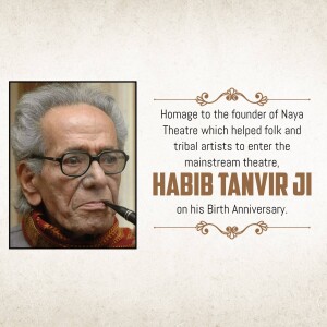 Portrait of Habib Tanvir, founder of Naya Theatre