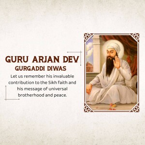 Portrait of Guru Arjan Dev on Gurpurb