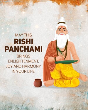 Illustration of a Rishi with text 'Rishi Panchami'