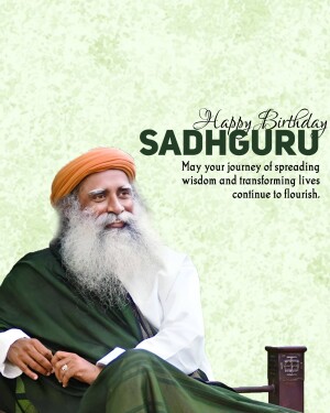 Portrait of Sadhguru with birthday wishes