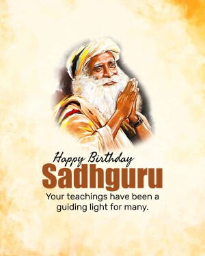 Portrait of Sadhguru with birthday greetings