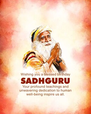 Portrait of Sadhguru with a birthday greeting