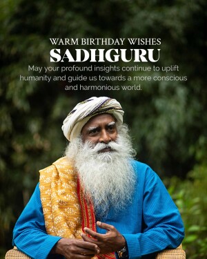 Portrait of Sadhguru with birthday greetings
