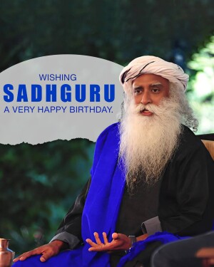 Portrait of Sadhguru with birthday wishes