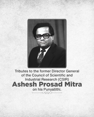 Black and white portrait of Dr. Ashesh Prasad Mitra, former Director General of CSIR