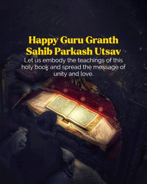 Image depicting Guru Granth Sahib illuminated with a person in prayer.
