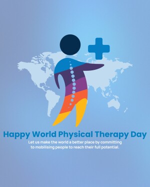 World Physical Therapy Day graphic with a human figure and world map