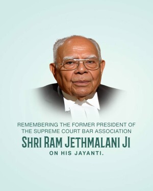 Portrait of Shri Ram Jethmalani, former President of the Supreme Court Bar Association