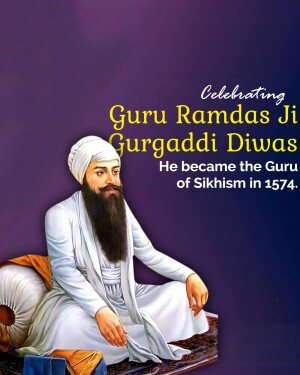 Portrait of Guru Ramdas celebrating Gurpurb