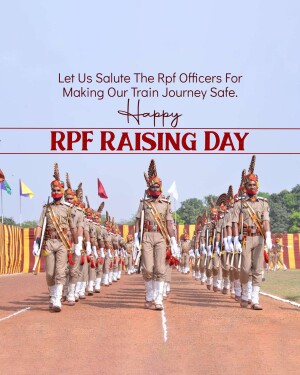 RPF officers marching in formation during Raising Day celebration