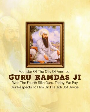 Portrait of Guru Ram Das Ji, the fourth Sikh Guru