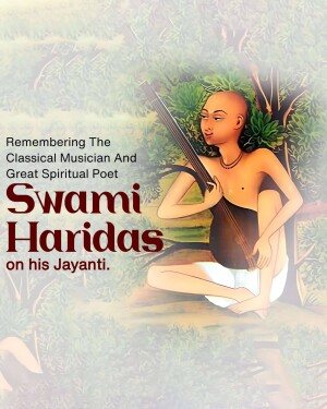 Portrait of Swami Haridas, a classical musician and spiritual poet
