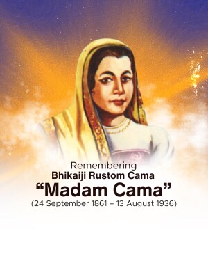 Portrait of Bhikaji Rustom Cama, also known as Madam Cama, a prominent Indian revolutionary and political activist.