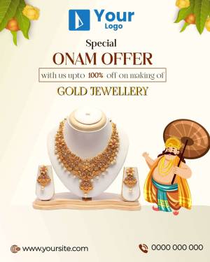 Onam Gold Jewellery Offer Creative Design For Instagram