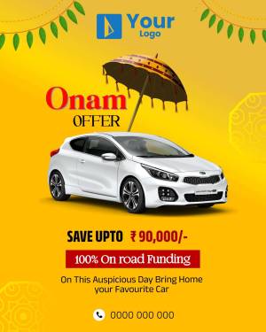 Onam Car Offer Status Post For Snapchat