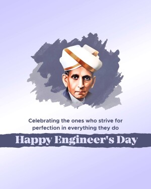 Portrait of Sir M. Visvesvaraya with text celebrating Engineer's Day