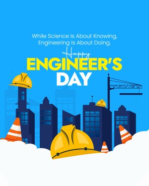 Engineer's Day greeting with construction imagery