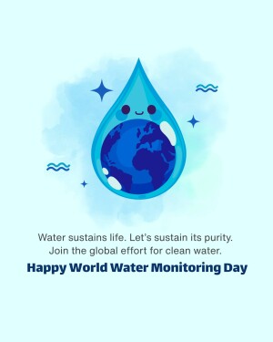 Water drop with Earth inside, promoting World Water Monitoring Day