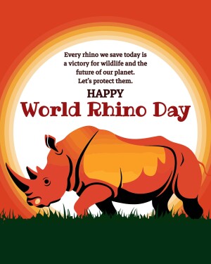 Illustration of a rhino with text celebrating World Rhino Day