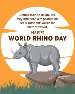 Illustration of a rhino with text promoting World Rhino Day