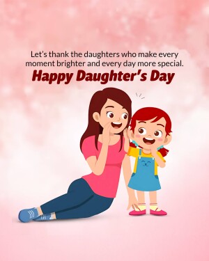 Illustration of a mother and daughter sharing a sweet moment, celebrating Daughter's Day.