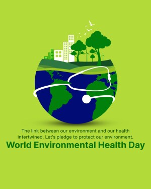 Illustration of Earth with a stethoscope, representing the connection between environment and health.