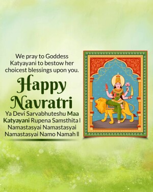 Navratri greeting with Goddess Katyayani image