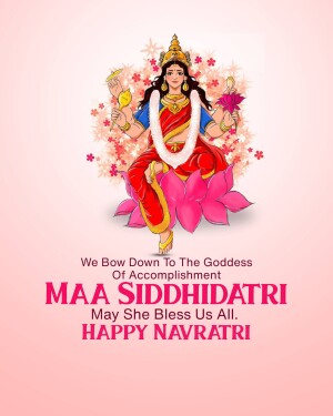 Image of Goddess Siddhidatri with Navratri wishes
