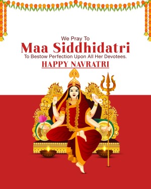 Image depicting Goddess Maa Siddhidatri for Navratri celebrations