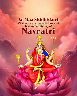 Image of Goddess Siddhidatri with Navratri greetings