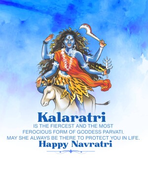 Image of Goddess Kalaratri riding a donkey, celebrating Navratri