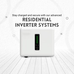White residential inverter system with a green power indicator