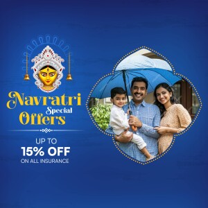 Family celebrating Navratri with insurance offer