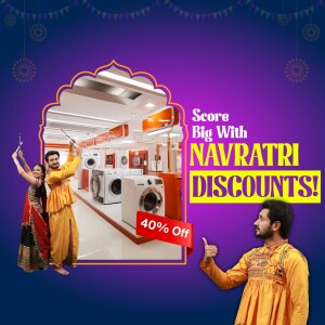 Navratri appliance sale with discounts and happy customers