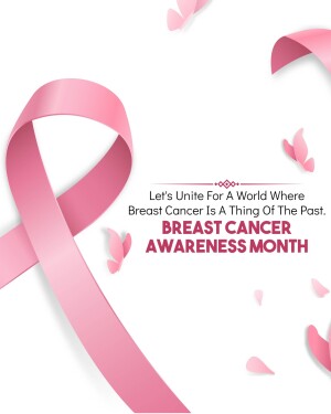 Pink ribbon and petals symbolizing Breast Cancer Awareness